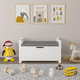 thumbnail image 1 of Kids Toy Box Chest, White Toy Box for Boys Girls, Large Storage Cabinet with Cushion Seat Bench/Flip-Top Lid/Safety Hinge, Toy Storage Organizer Trunk for Nursery, Playroom, 1 of 3