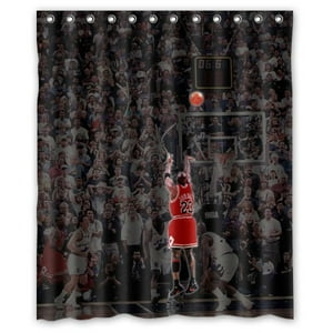 Pinghai - Cortina De Ducha Con Ganchos De Michael Jordan, Tamaño 60 X 72 Pulgadas
