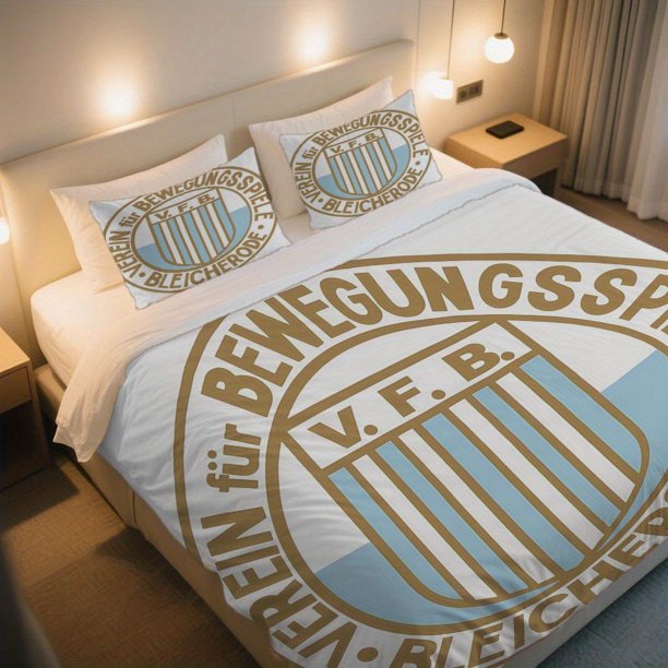 VfB Bleicherode Club Logo Duvet Cover Set Surprise Your Mom on Mother's Day! Vibrant Digital Print Bedding Trio AllSeason Comfort & Easy Care