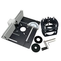 Magideal - Juego De Placa Y Elevación De Enrutador Compatible Con Máquina De Corte De 64-66 Mm, Carpintería, Bricolaje, Para Bancos De Trabajo De Enrutador De Plato Negro