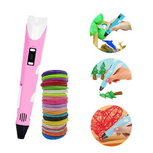 Genérico - Bolígrafo 3D Lápiz Tipo Impresora + Filamentos Creatividad Rosa