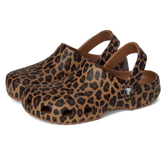 Crocs Unisex Zueco Clásico Leopardo Sepia Talla 5-7 Mediano