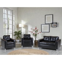Muebles Altiro - Living Asiria 211 - Cuero Sintetico Pu Negro