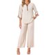 thumbnail image 2 of INSPIRE CHIC Camisas Florales para Mujer Camisa Abotonada de Manga 3/4 Henley Cuello en V Elegante Ajuste Suelto Blusa Casual Túnica S Beige, 2 of 6
