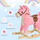 thumbnail image 4 of Caballo Mecedor de Peluche Rosa Qaba con Sonidos y Cola Móvil, 4 of 9