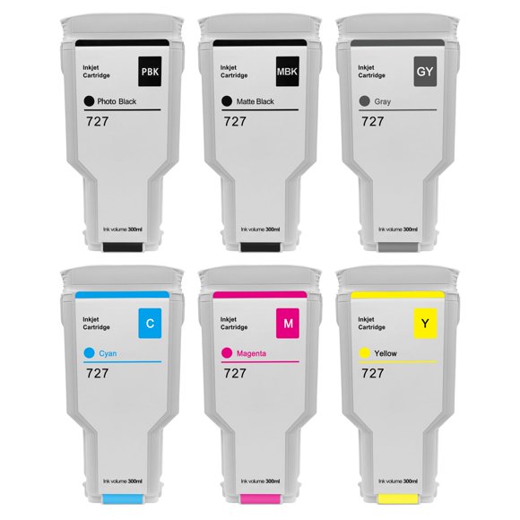 Cartuchos de Tinta YOUEXPERT 727XL 300 ml Paquete de 6 para HP DesignJet