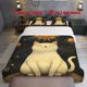 thumbnail image 1 of 3pcs Vintage Sun and Cat Themed Bedding Set Duvet Cover and Pillowcases, 1 of 5