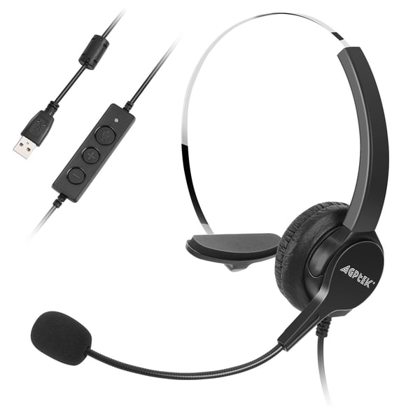 Auriculares AGPTEK USB Mono con Cancelación de Ruido