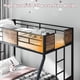 thumbnail image 3 of Twin Over Full Bunk Beds, Metal Bunk Bed Frame with Safety Guardrail and 2 Ladder for Kids,Sturdy Metal Frame and Protective Board Supports, No Box Spring Needed, Easy Assembly, 3 of 3