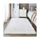 thumbnail image 1 of Alfombra de lana de oveja sintética, suave y esponjosa, de pelo largo, decorativa, para silla o sofá (50 x 150 cm, rectangular, blanca)., 1 of 5