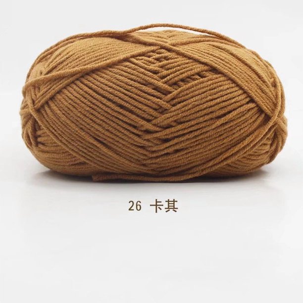 Xiao Hua Hilo para ganchillo, 2 rollos, hilo de algodón para tejer a ganchillo, ideal para bufandas, suéteres, guantes, perfecto para proyectos de manualidades y regalos, color caqui.