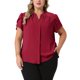 thumbnail image 1 of Agnes Orinda Blusa de Trabajo para Mujer Talla Grande de Escuela Colegio Camisas de Gasa con Mangas de Pétalo Plisadas Cuello en V con Botones 2X Burdeos, 1 of 6