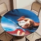 thumbnail image 5 of Underdog-theme Fitted Round Tablecloths Elastic Edged Table Covers Waterproof Table Cloth for Kitchen Holiday Party Tables Decor 150cm, 5 of 6