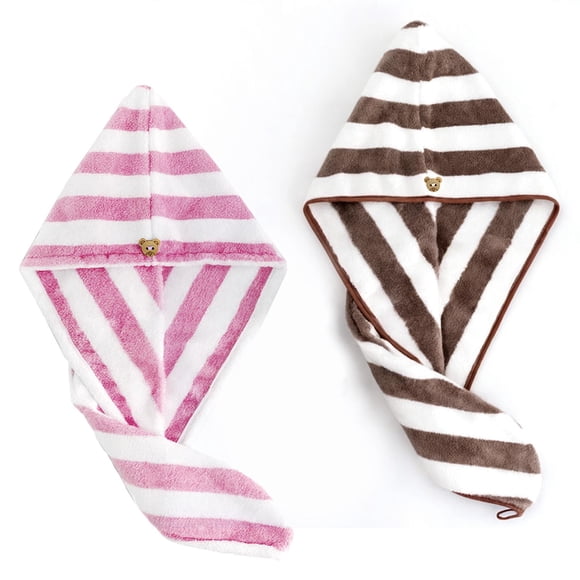 PACK X 2 GORROS TURBANTE DE MICROFIBRA marron