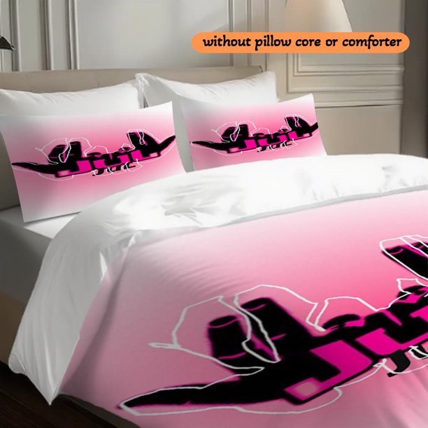 3pcs JUL Printed Duvet Cover Set Breathable Polyester Bedding - Perfect for Christmas and Halloween Decorations