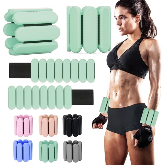 Pesas Para Tobillos Y Muñecas De Silicona Verde Par De 1 Lb