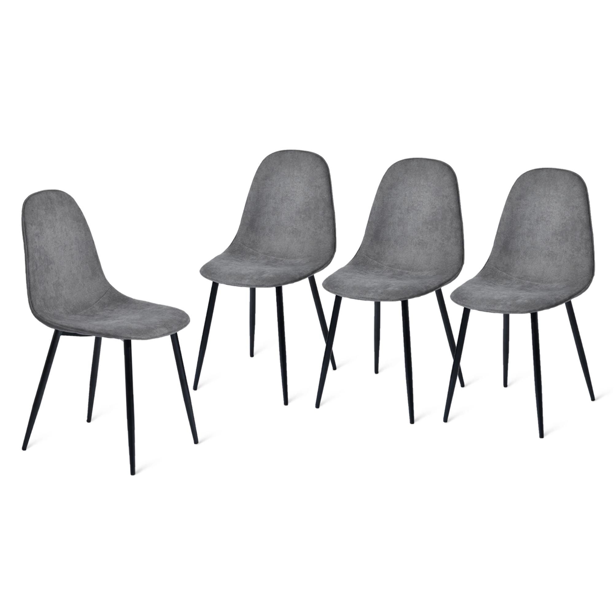 Mainstays - Silla De Comedor Charltonlum 4 Unidades Gris