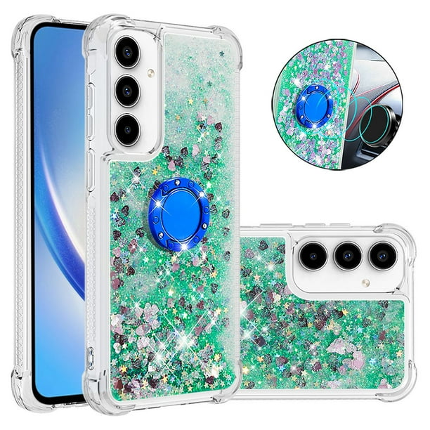 Funda FOXDOCK para Samsung Galaxy A36 con Brillo Líquido, Protección Completa y Soporte de Anillo Giratorio