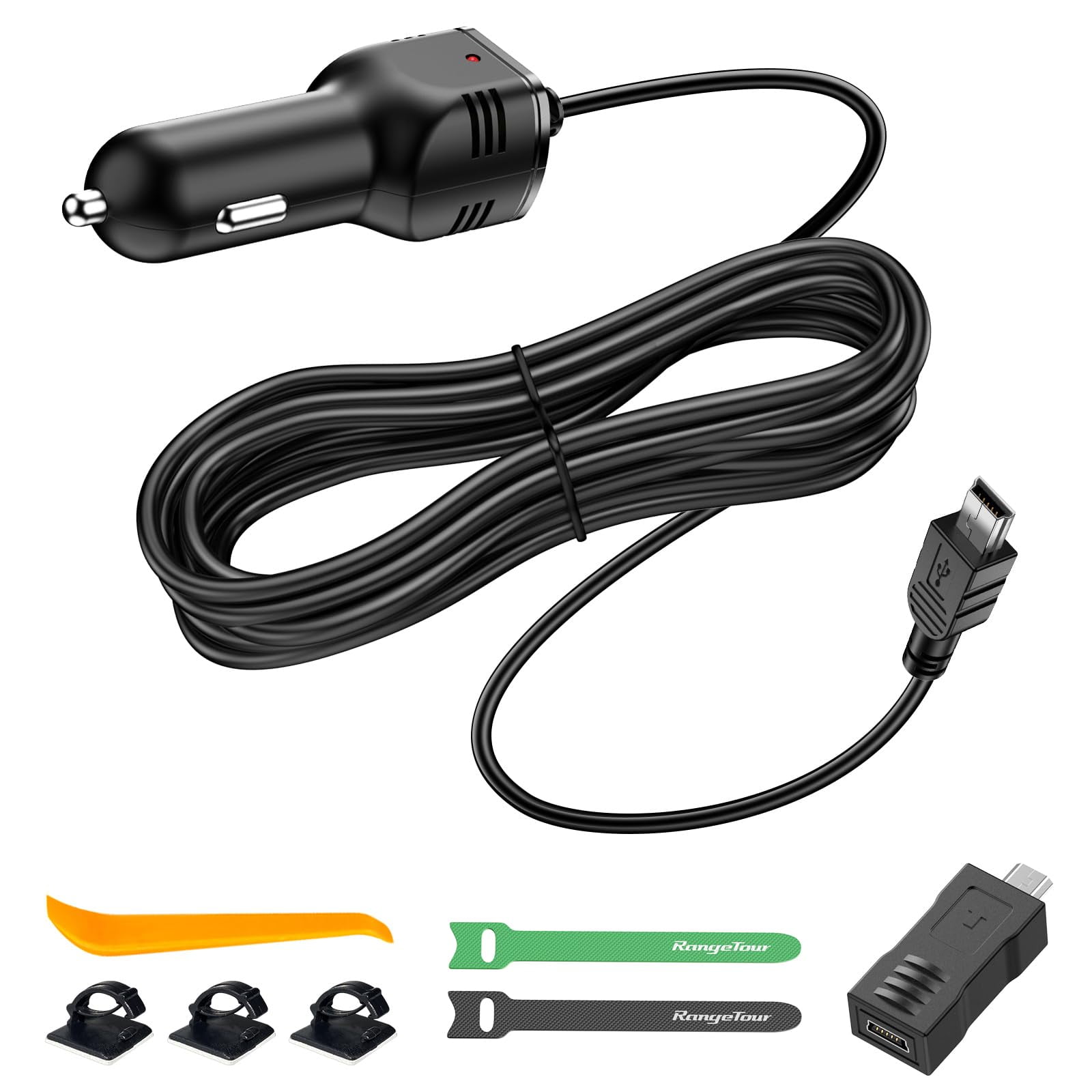 Cargador De Coche Range Tour Dash Camera Mini Usb/micro Usb De 3,5 M