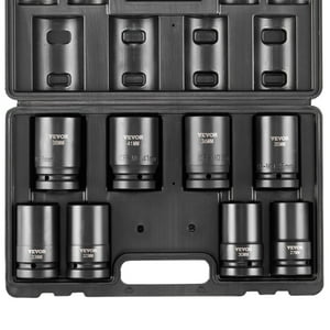 Juego De Enchufes De Impacto Vevor 1 Drive, 8 Piezas De Profundidad, 27-41 Mm, Métricos