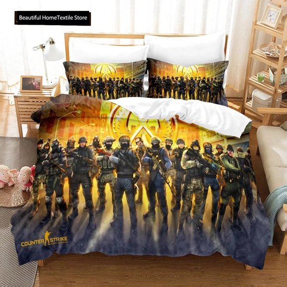 Shooting Game Csgo Bedding Set Duvet Cover Bedroom Comforter Covers Single Twin King Size Quilt Cover Home TextileBed Sheets