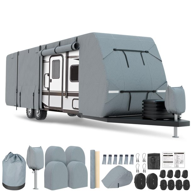 Funda para autocaravana DenForste de 20 a 22 pies, 7 capas, resistente a los rayos UV, impermeable
