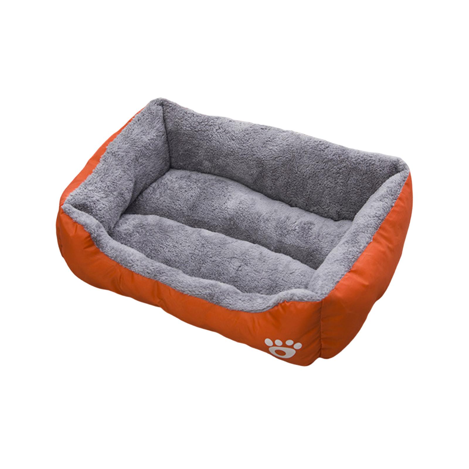 Magideal - Cama Para Cachorros De 45X30Cm, Caseta Para Perros, Base Impermeable Suave Y Cálida, Suministros Rectangulares Para Mascotas, Cómodo Sofá Con Cojín De Naranja
