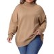 thumbnail image 1 of GRACE & GRANDEUR Conjuntos de Halloween Suéter de Cuello Alto para Mujer de Talla Grande Suave Jersey de Punto con Mangas Largas y Ajuste Relajado 2X Beige, 1 of 7
