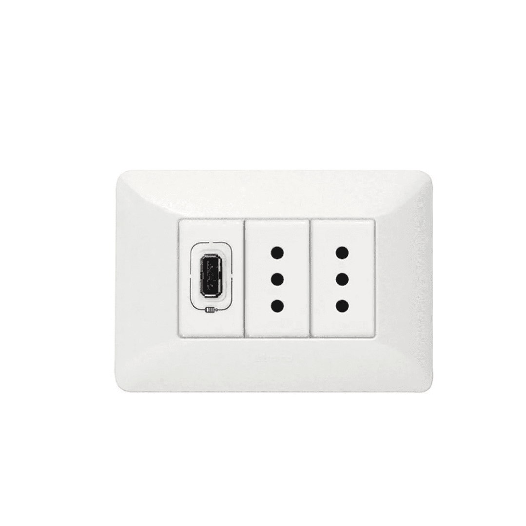 Bticino - Enchufe Doble + Usb Matix Blanco Sam5285car