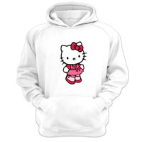 Genérico - Polerón Canguro Gatita Kitty Blanco Talla Xl Unisex