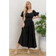 thumbnail image 1 of Vestido Largo Mujer Manga Globo Corta Cuello V 3345, 1 of 3