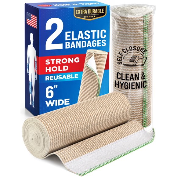Venda elástica Mighty‑X 15 cm 2 unidades con cierre autoadherente