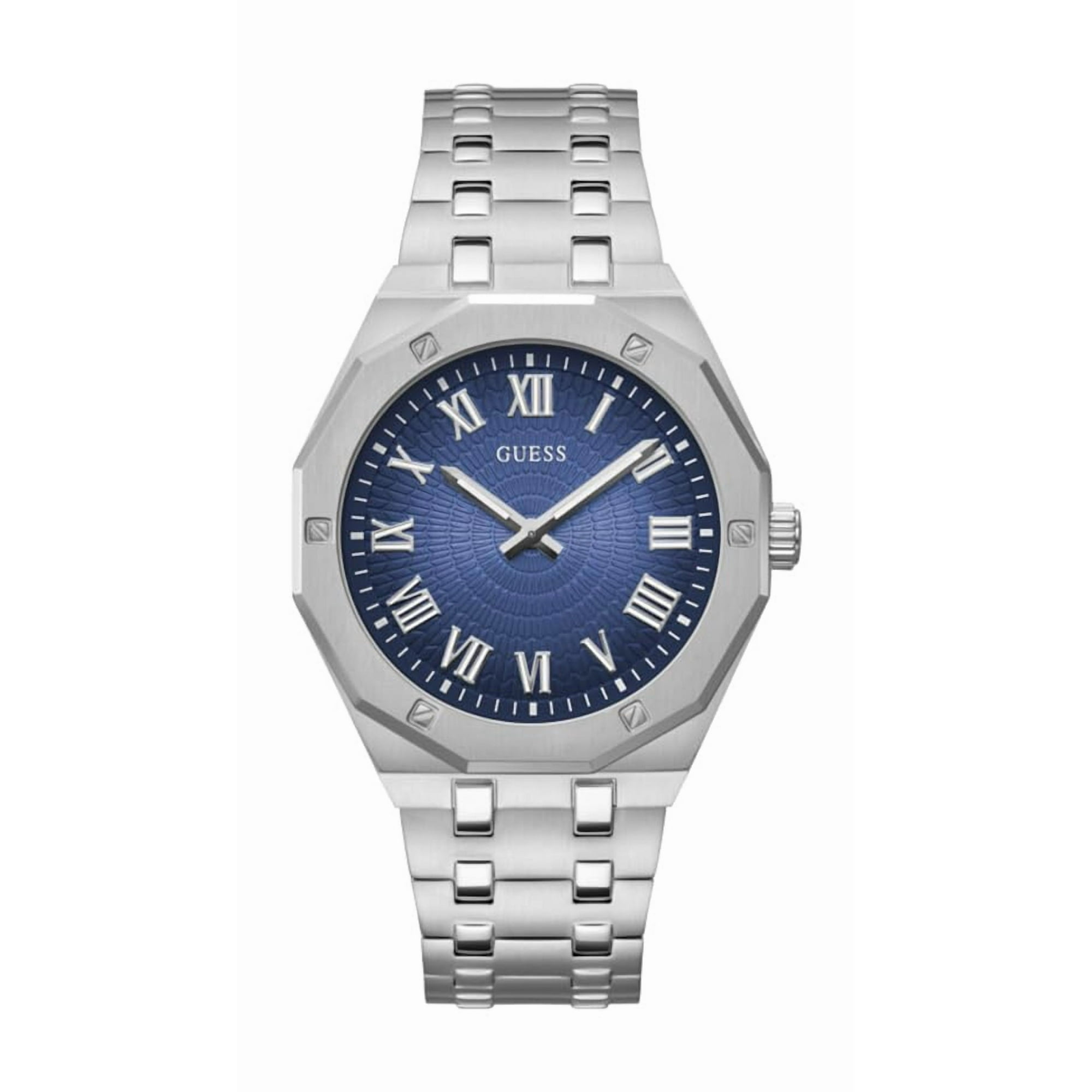 Reloj Guess Para Hombre, Caja De 42 Mm, Esfera Azul, Acero Inoxidable