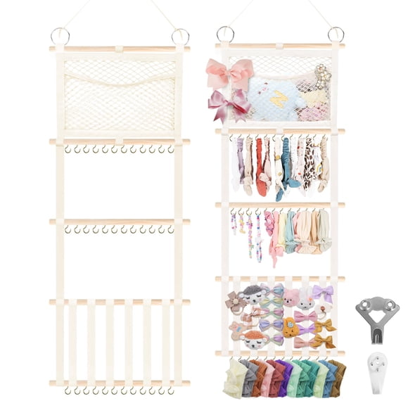 Organizador De Moños Para El Cabello 133 X 43 Cm Colgador De Pared Beige