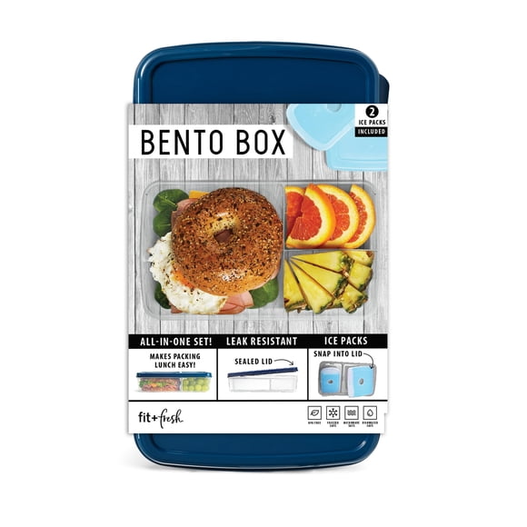 Fiambrera Bento Fit & Fresh 24x15x6 cm a prueba de fugas