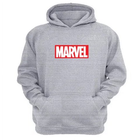 Genérico - Polerón Canguro Logo Comic Gris Claro Talla Xl Unisex