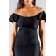 thumbnail image 3 of Vestido Mini Ajustado Convertible con Hombros Descubiertos y Mangas con Volantes, 3 of 5