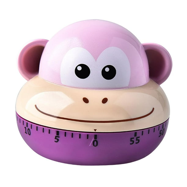 Temporizador de Cocina de Dibujos Animados, Reloj Despertador, Temporizador Mecánico de Animales Bonitos, Temporizador Digital de 60 Minutos para Exám Mono