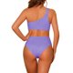 thumbnail image 3 of INSPIRE CHIC Traje de baño de una pieza para mujer con un solo hombro, corte asimétrico en la cintura, tejido acanalado, traje de baño monokini, talla extra pequeña, color púrpura claro, 3 of 5