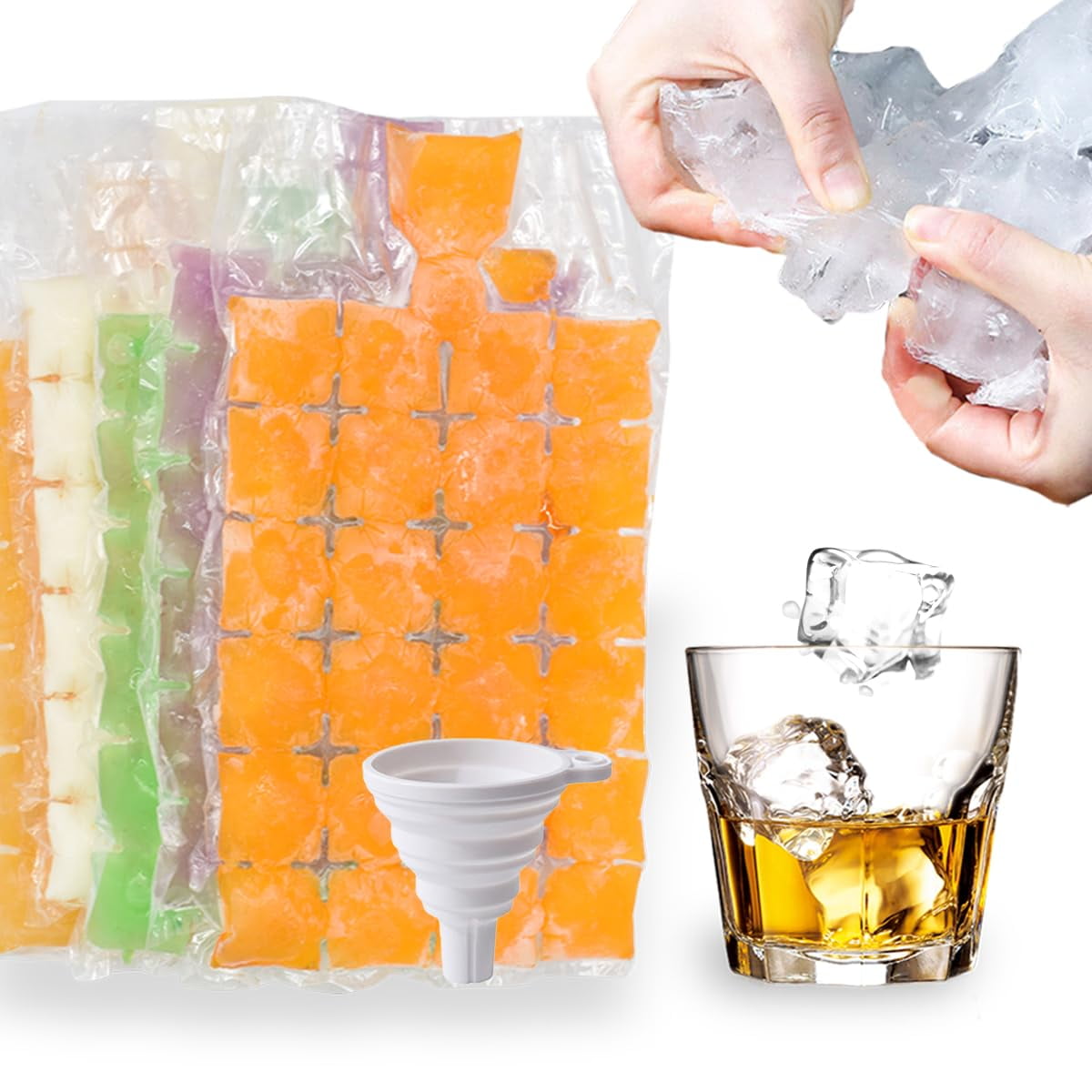 Bandejas Desechables Para Cubitos De Hielo Nacolus Para Congelador, 50 Unidades, Sin Bpa