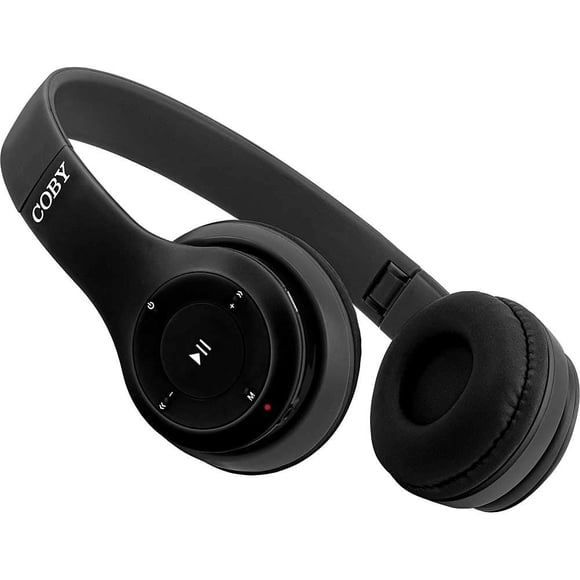 Auriculares Bluetooth inalámbricos Coby con micrófono, 5 horas de reproducción, recargables