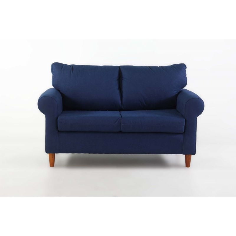 Kea - Sofá Retro 2 Cuerpos Tela Azul