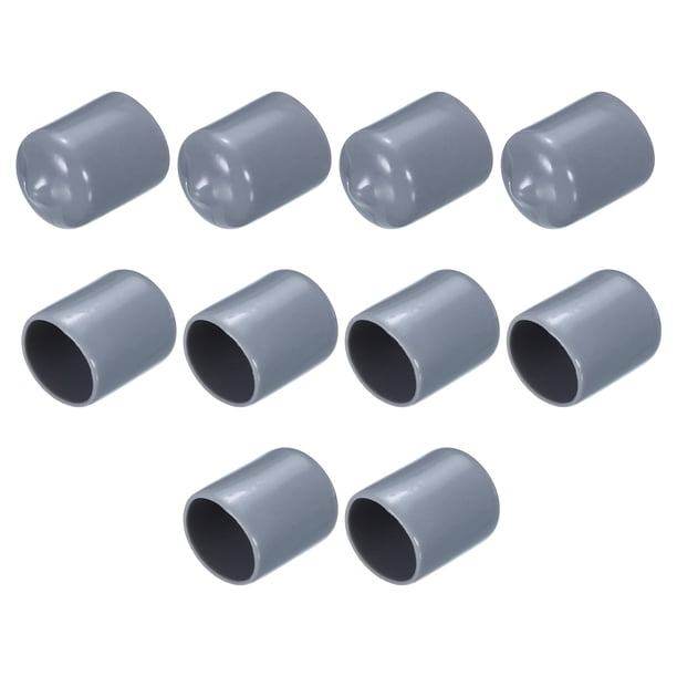 10 piezas de tapas de goma de 16 mm (5/8") tapas redondas de vinilo para proteger roscas de tornillos, gris