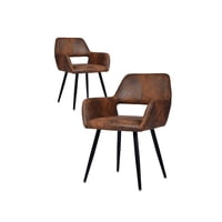 Habita2 Chile - Pack 2 Sitiales Mindy Poltrona Vintage Base Metalica Negra