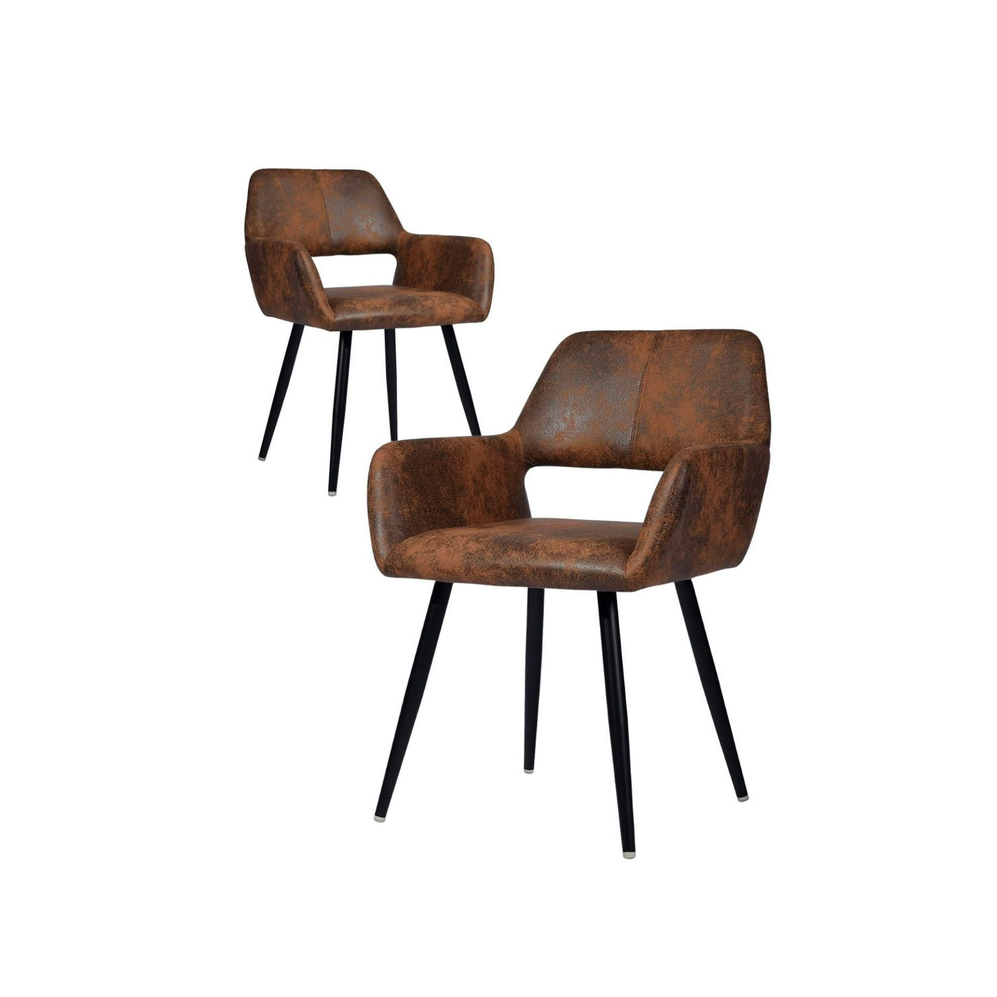 Habita2 Chile - Pack 2 Sitiales Mindy Poltrona Vintage Base Metalica Negra