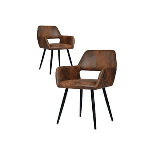 Habita2 Chile - Pack 2 Sitiales Mindy Poltrona Vintage Base Metalica Negra