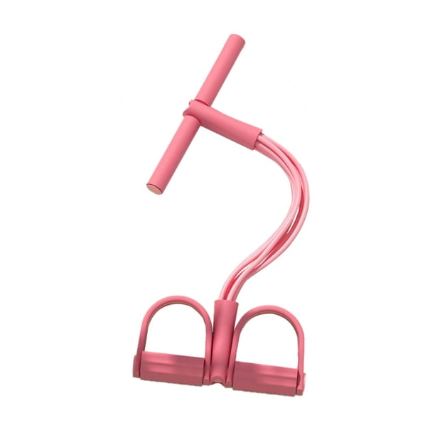 Banda elástica de resistencia para pedales, cuerda de tensión multifunción para yoga, banda elástica para ejercicios de abdominales, para cintura, brazos y piernas. Rosa