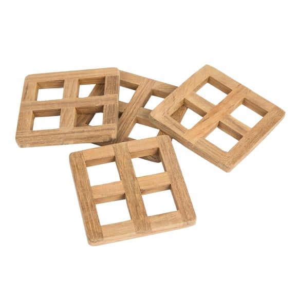 Juego de posavasos Whitecap 60193 de madera de teca, 4 piezas
