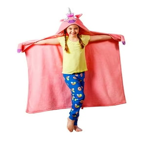 Genérico - Frazada Manta Unicornio Ojos Luminosos Led Capucha Polar Niñas Rosa
