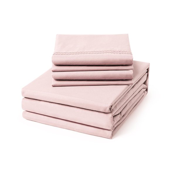 Juego de sábanas Cleva Queen 6 piezas Rosa tenue